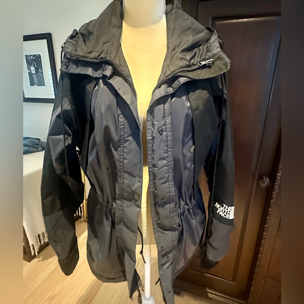 The North Face Women's Goretex Black & Blue Hooded Utility Jacket